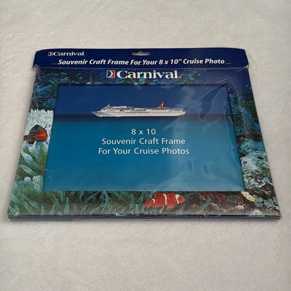 {VTG} Carnival | 2004 Cruise Line Ship Y2K Souvenir Craft Photo Frame 209-81CRH